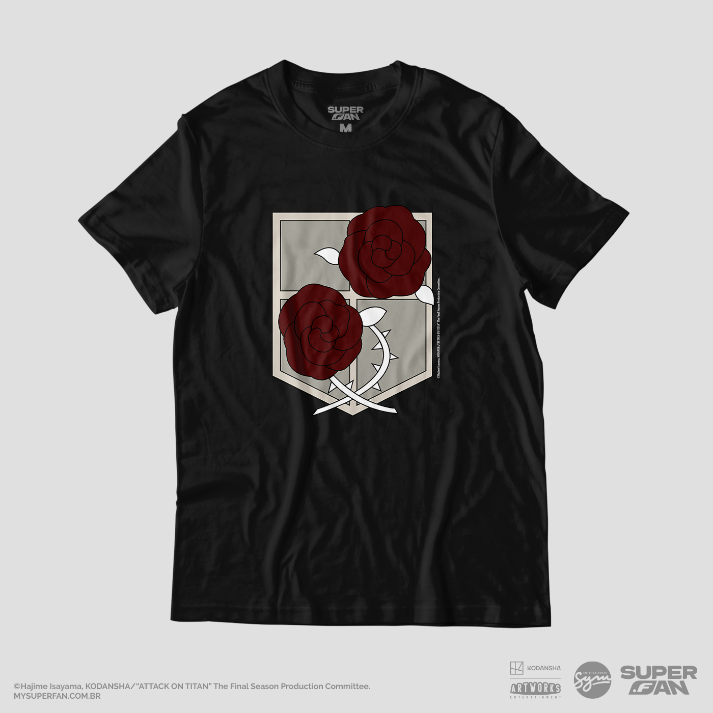 Camiseta Preta Attack on Titan Final Season Divisão de Guarnição