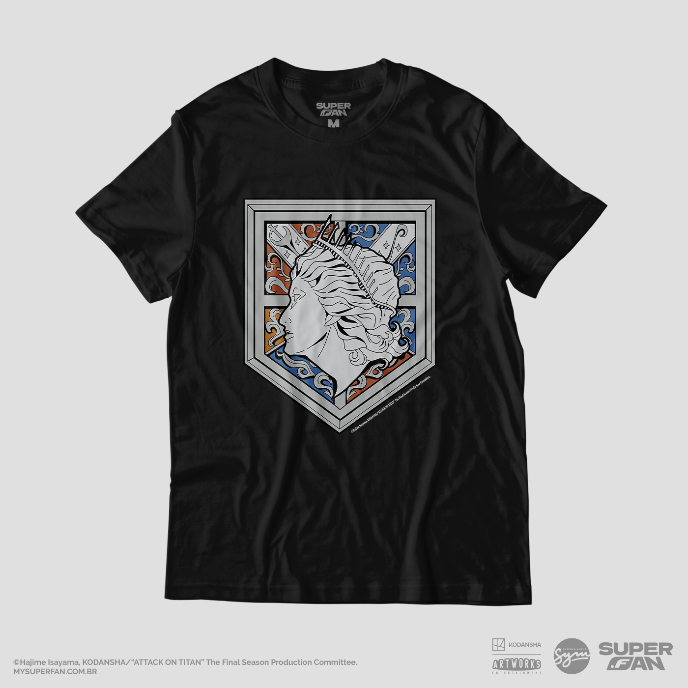Camiseta Preta Attack on Titan Final Season Muralha Maria