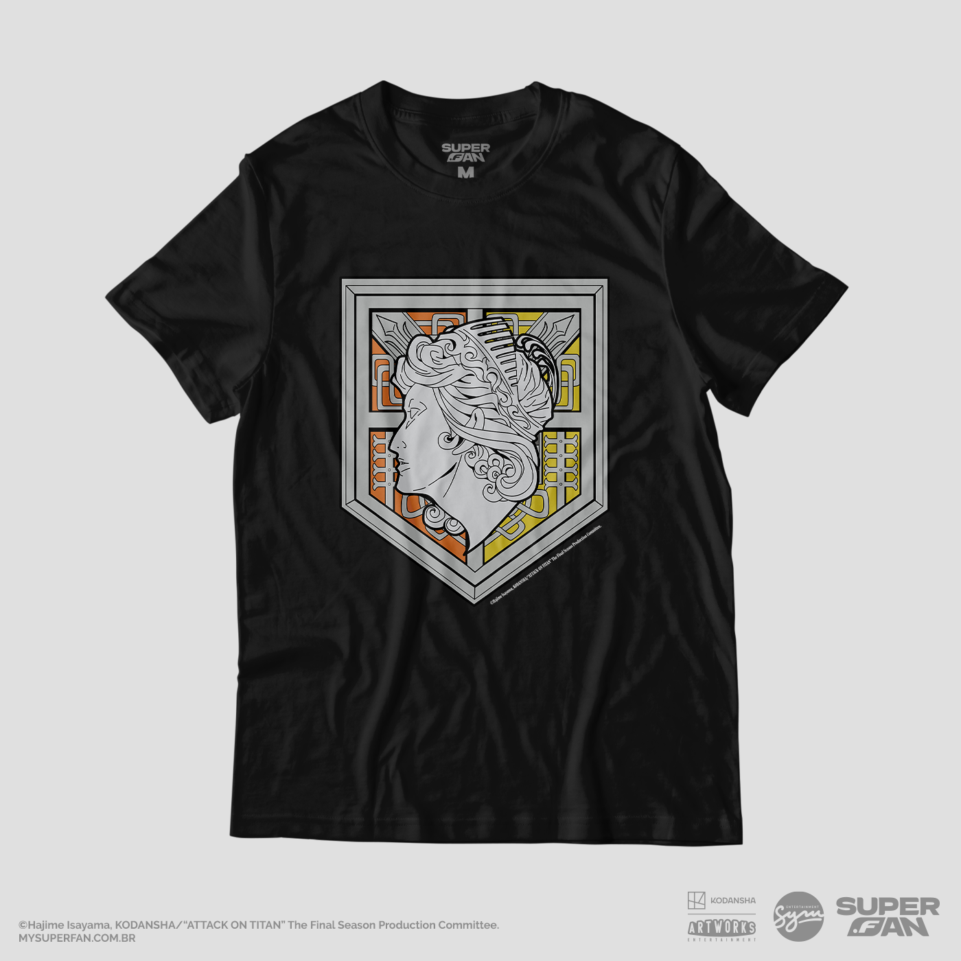 Camiseta Preta Attack on Titan Final Season Muralha Sina