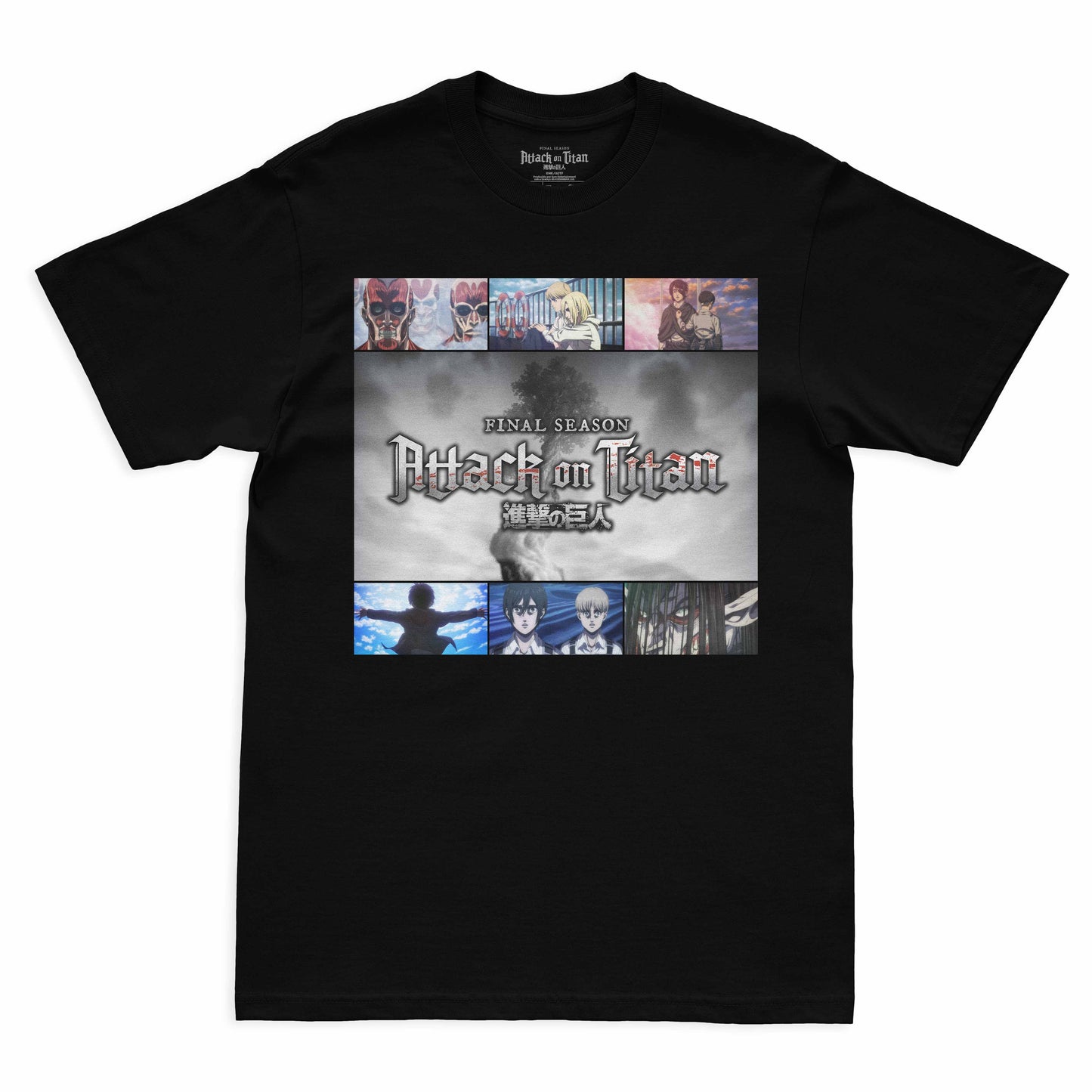 Camiseta Preta Attack on Titan Final Season Under the Three