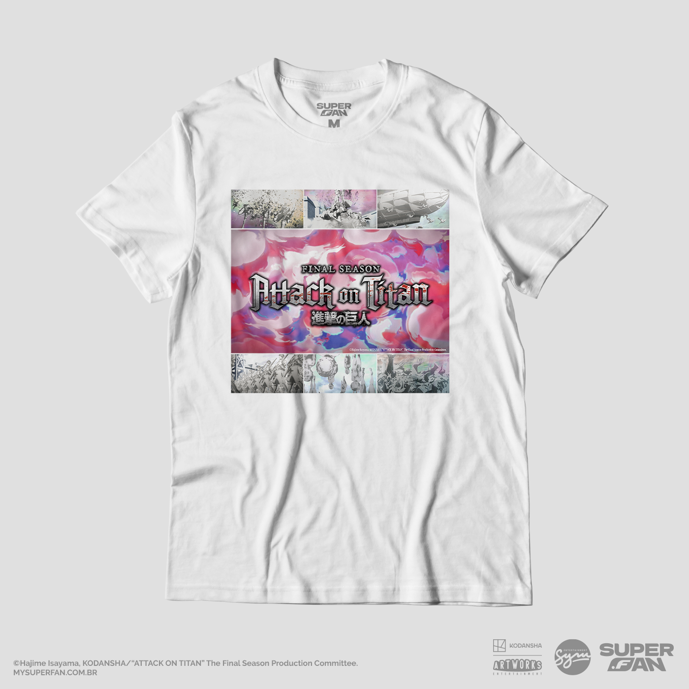 Camiseta Branca Attack on Titan Final Season Rumbling