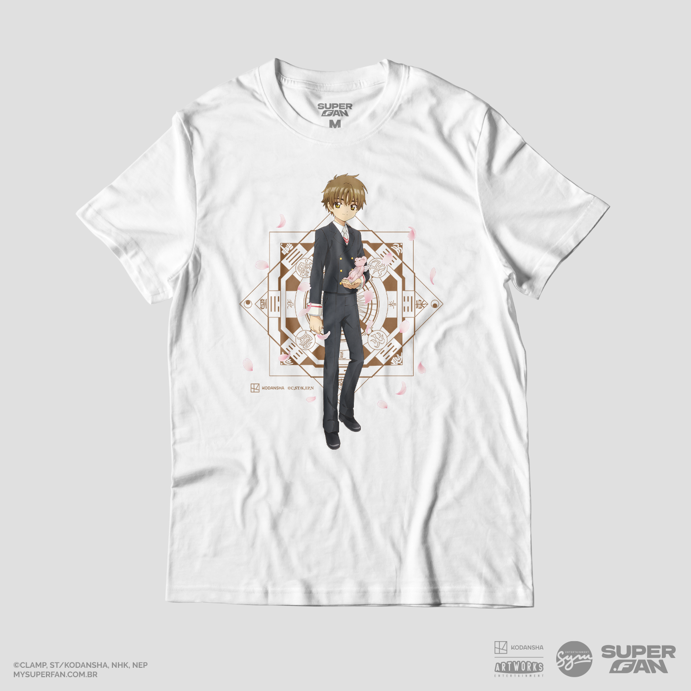 Camiseta Branca Cardcaptor Sakura Uniforme Shoran "Escola Tomoeda"