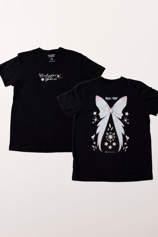 Camiseta Preta Cardcaptor Sakura Carta "Voo" Aquarelada