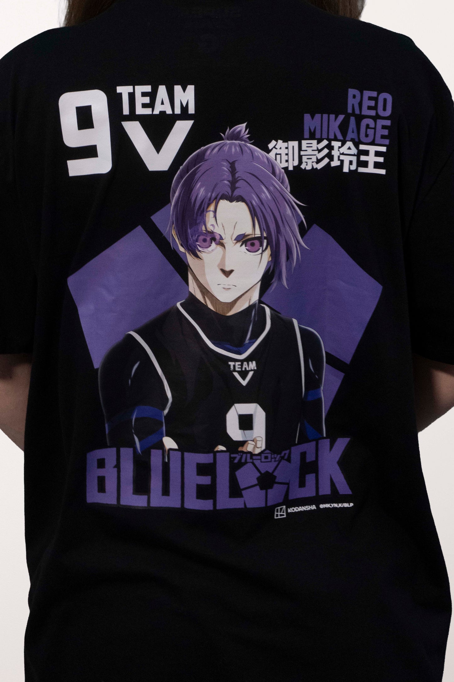 Camiseta Preta BLUE LOCK Reo "Time V"