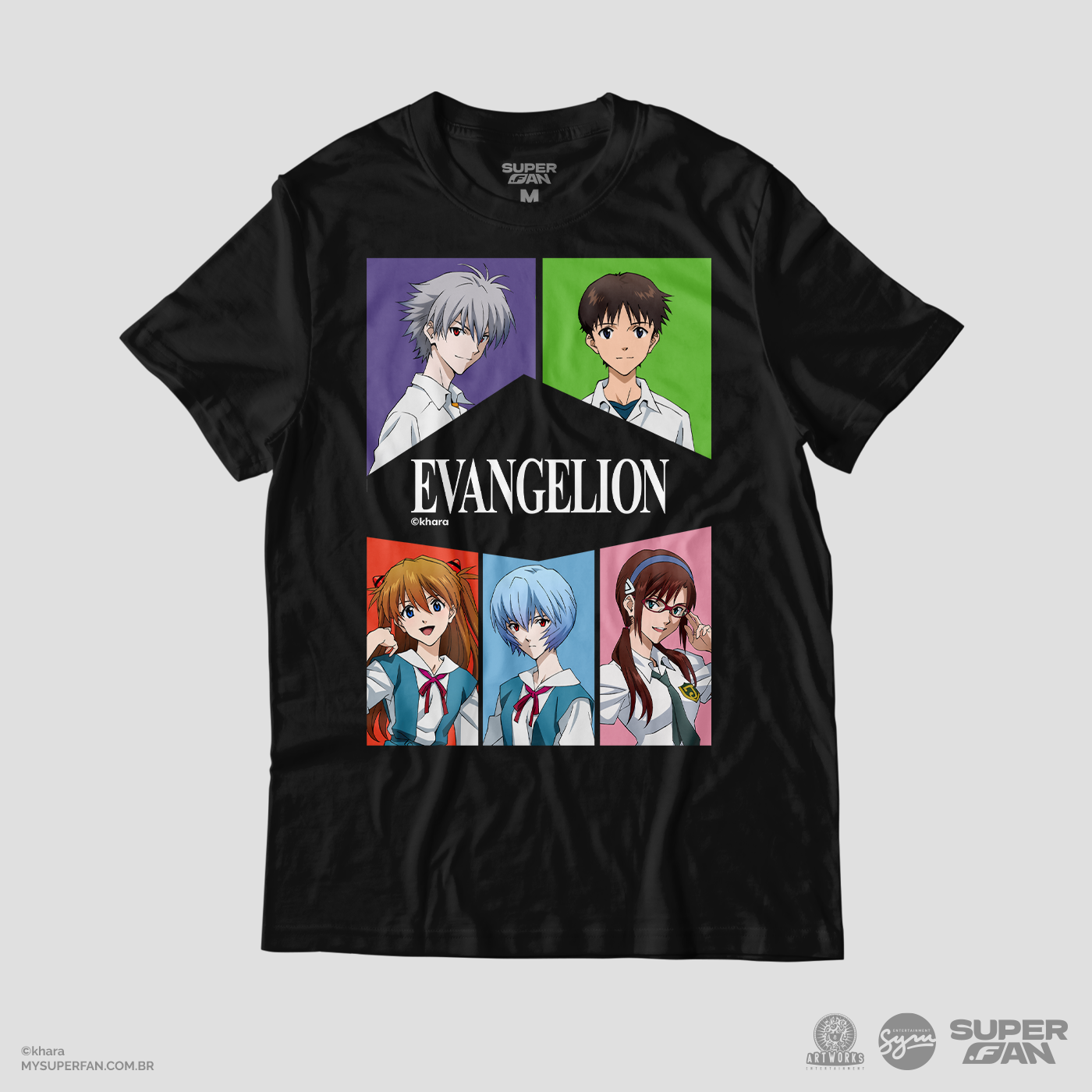 Camiseta Preta Evangelion 2.22 Crianças Escolhidas