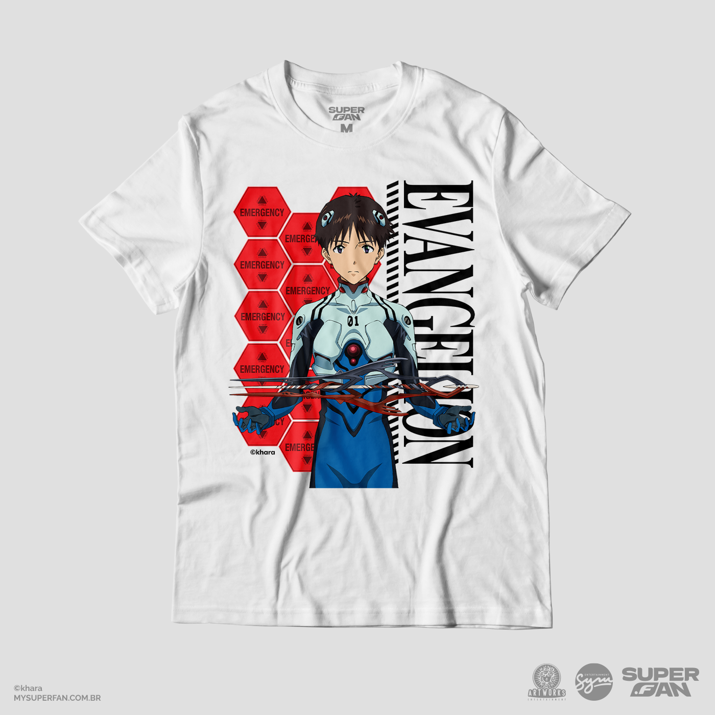 Camiseta Branca Evangelion 3.0+1.0 Piloto Shinji