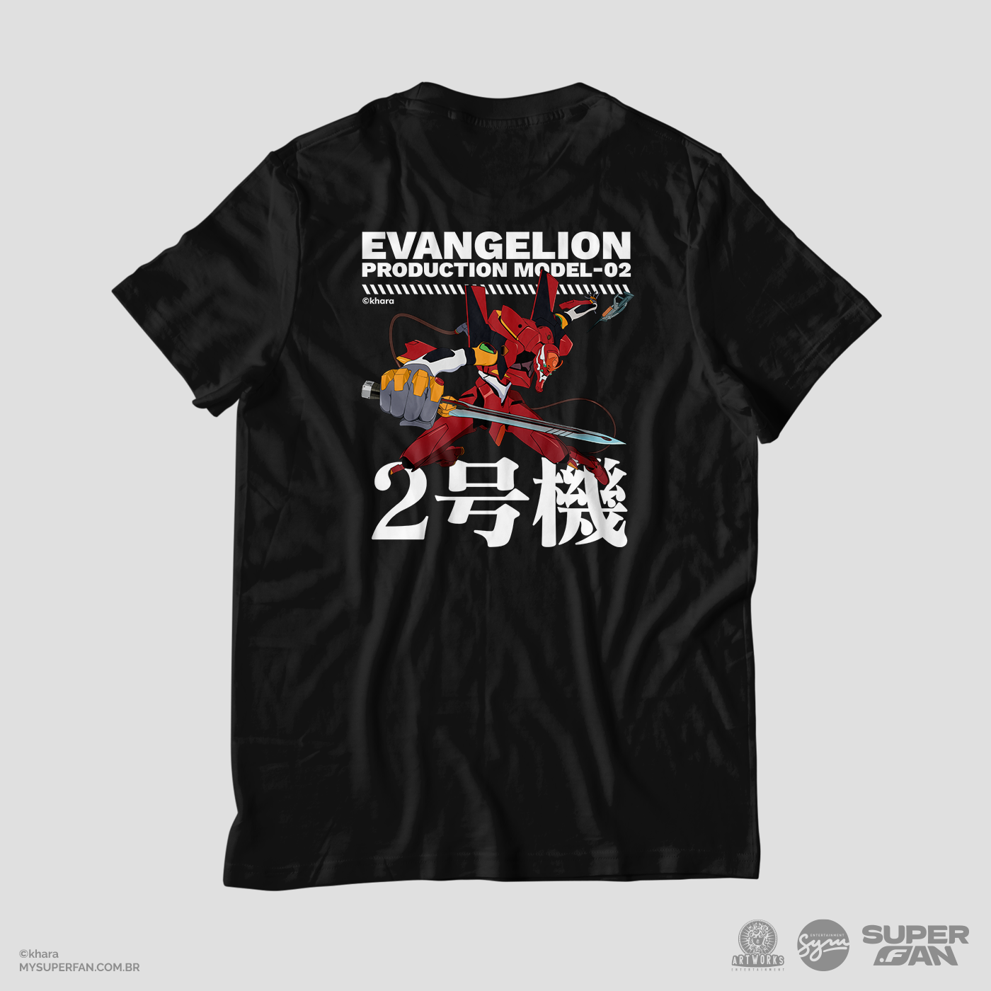 Camiseta Preta Evangelion 2.22 EVA-02