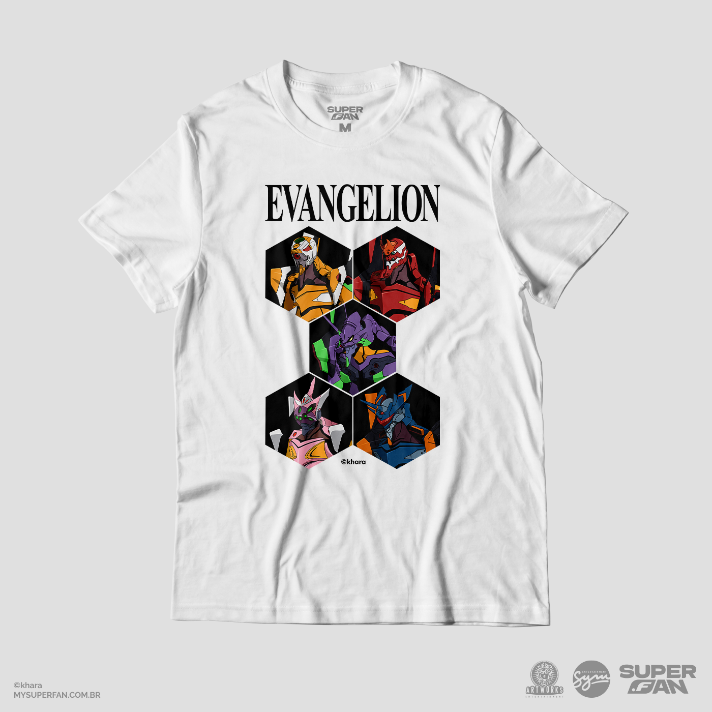 Camiseta Branca Evangelion 2.22 EVAs
