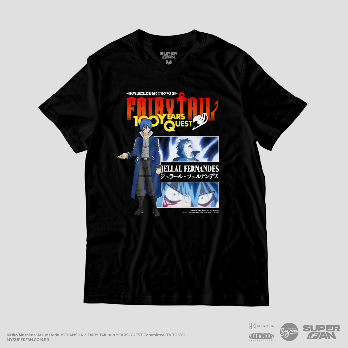 Camiseta Preta FAIRY TAIL 100 YEARS QUEST Jellal "Momentos Marcantes"