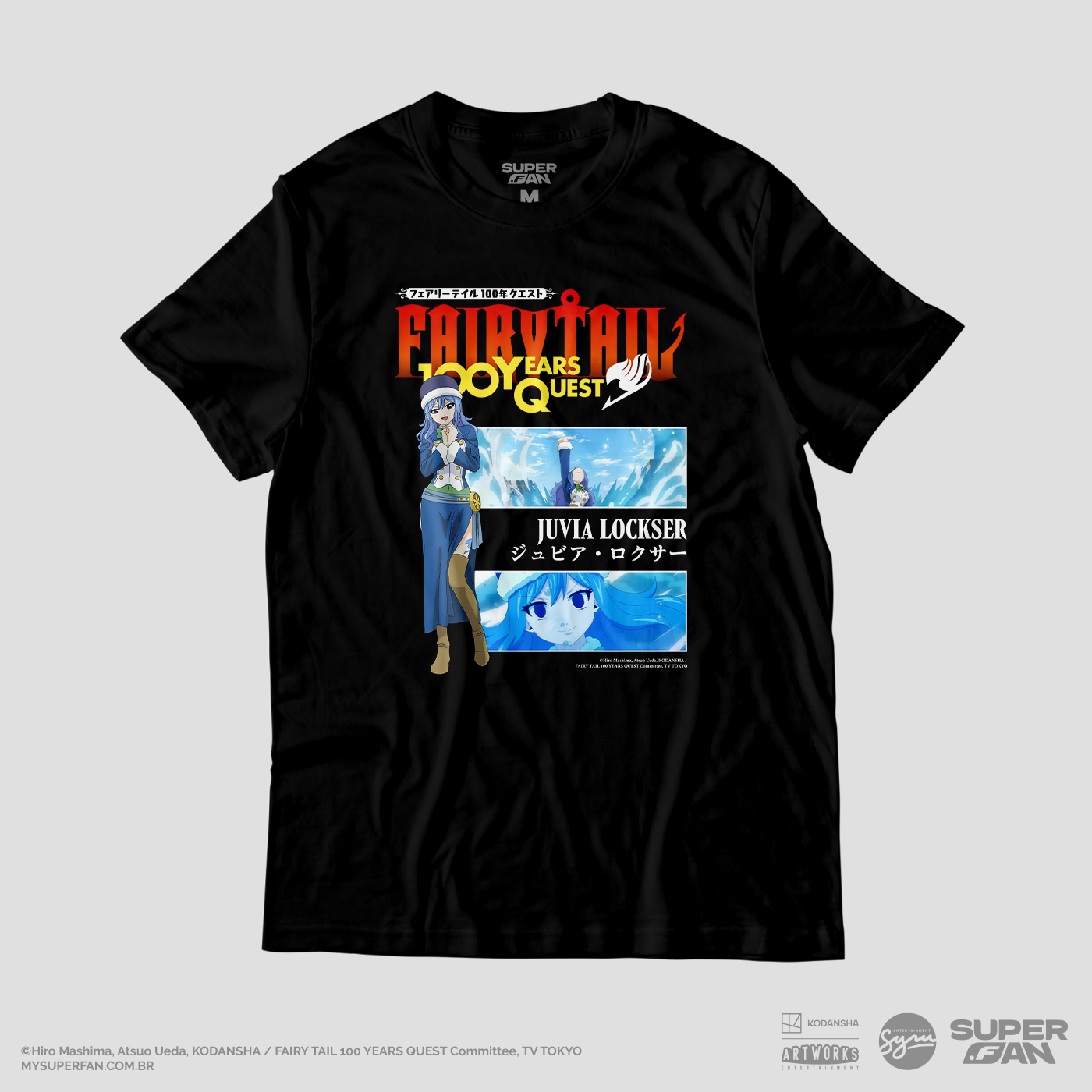 Camiseta Preta FAIRY TAIL 100 YEARS QUEST Juvia "Momentos Marcantes"