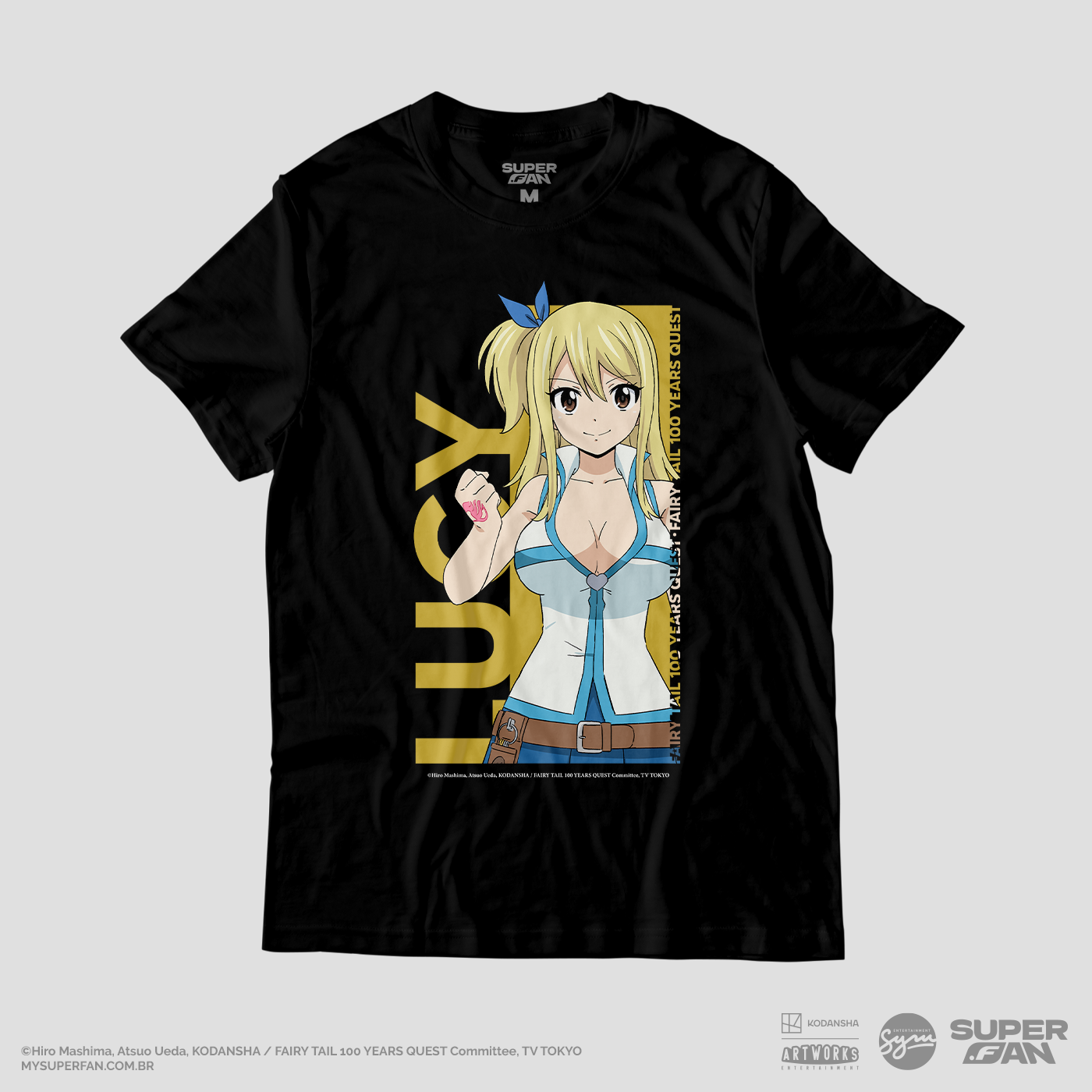 Camiseta Preta FAIRY TAIL 100 YEARS QUEST Lucy Heartfilia