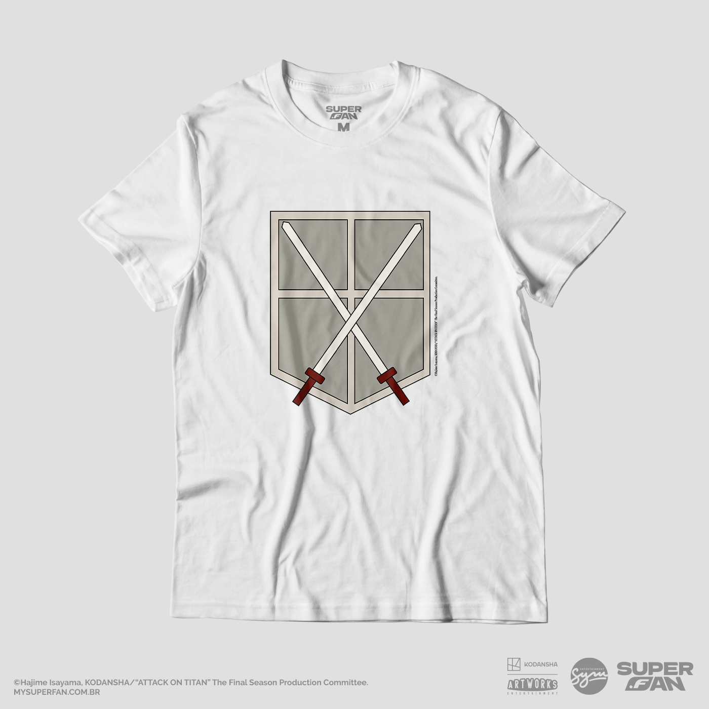 Camiseta Branca Attack on Titan Final Season Esquadrão de Cadetes