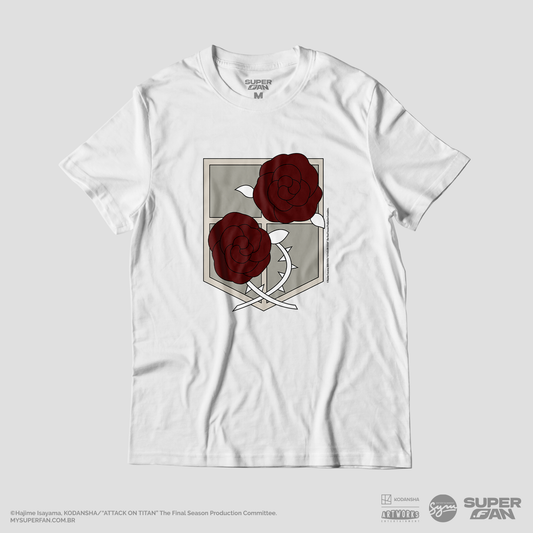Camiseta Branca Attack on Titan Final Season Divisão de Guarnição