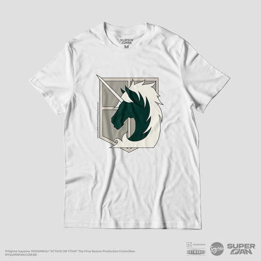 Camiseta Branca Attack on Titan Final Season Brigada da Polícia Militar