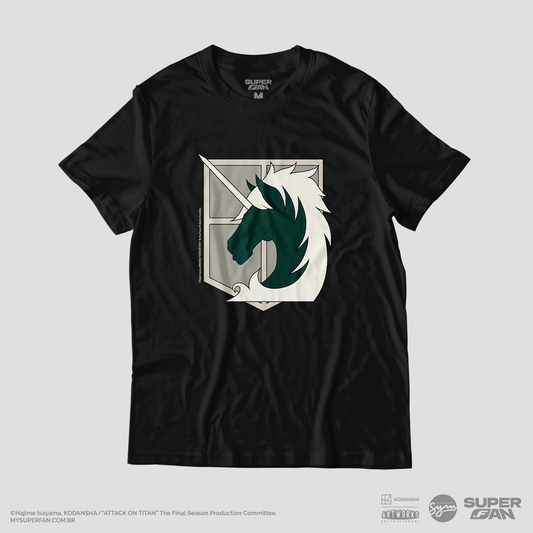 Camiseta Preta Attack on Titan Final Season Brigada da Polícia Militar