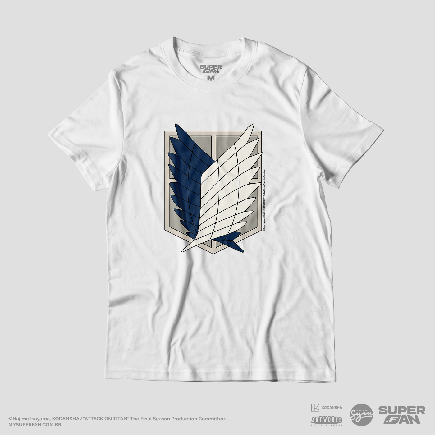 Camiseta Branca Attack on Titan Final Season Divisão de Reconhecimento