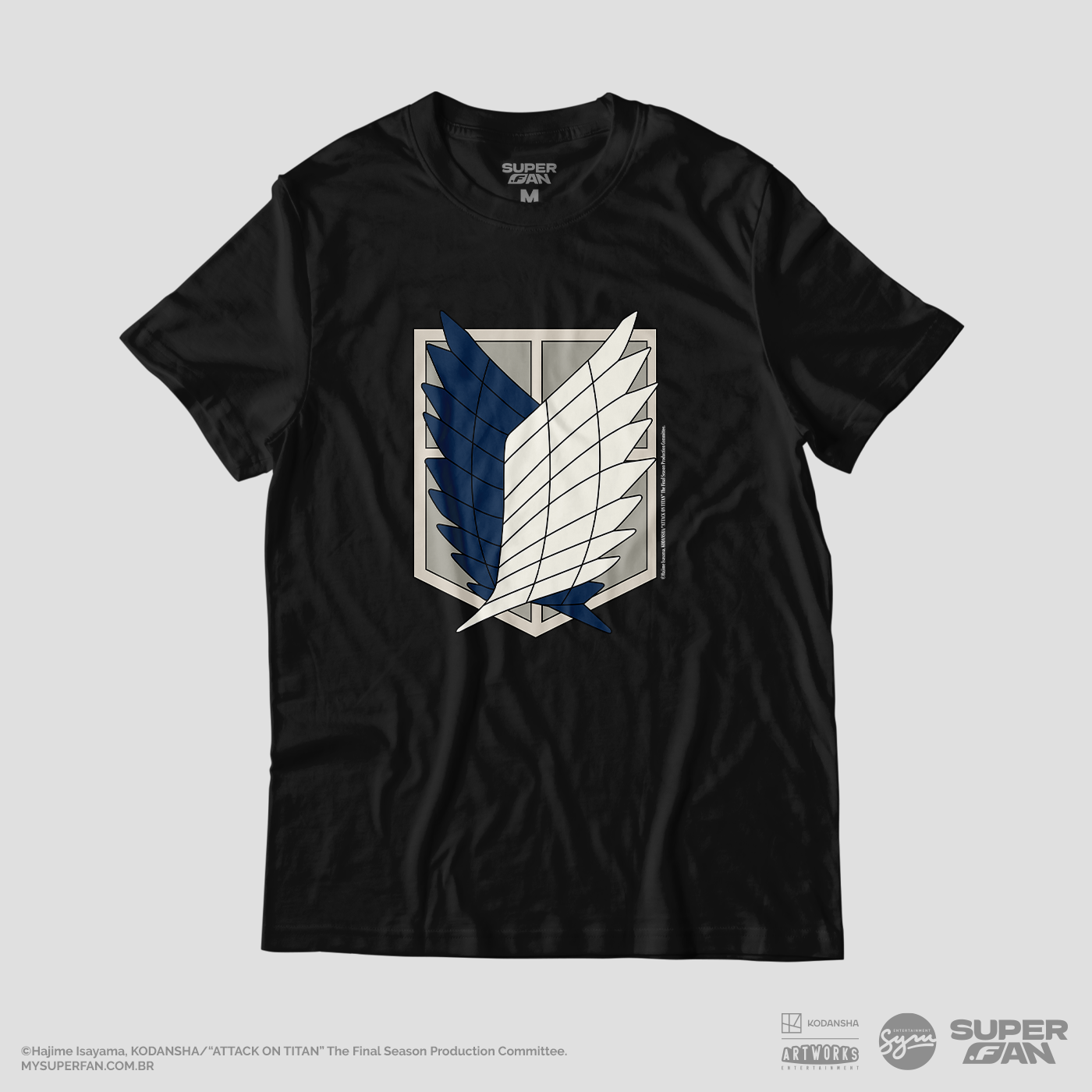 Camiseta Preta Attack on Titan Final Season Divisão de Reconhecimento
