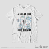 Camiseta Branca Attack on Titan Final Season Grupo da Divisão de Reconhecimento