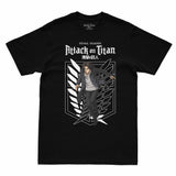 Camiseta Preta Attack on Titan Final Season Eren Jeager Divisão de Reconhecimento