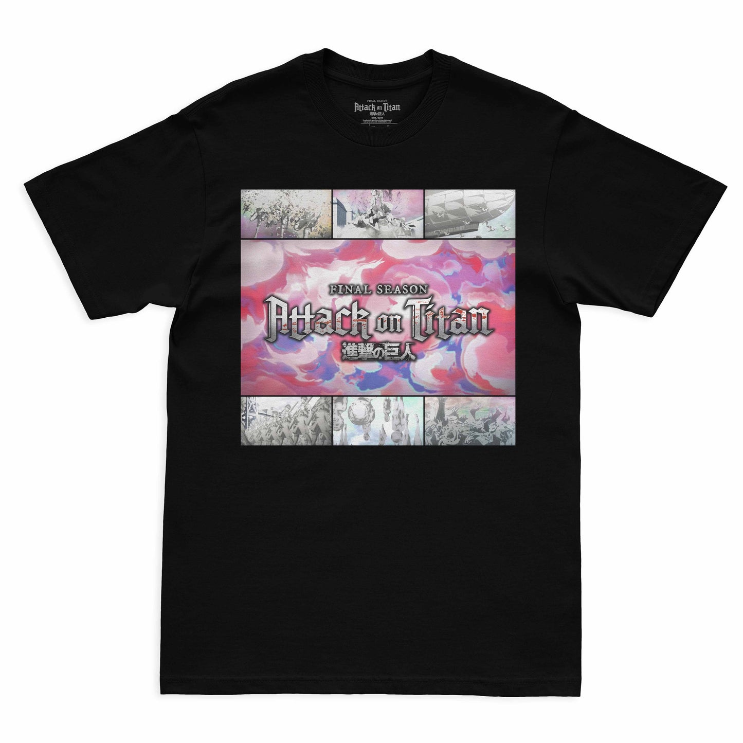 Camiseta Preta Attack on Titan Final Season Rumbling