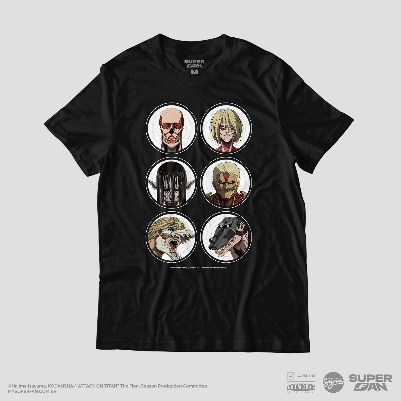 Camiseta Preta Attack on Titan Final Season Titãs Unidos