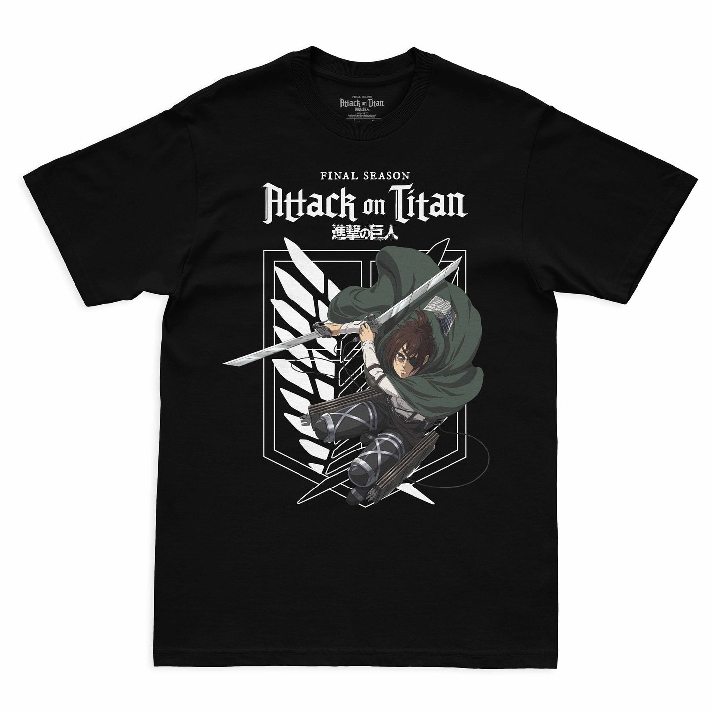 Camiseta Preta Attack on Titan Final Season Hange Zoe Divisão de Reconhecimento