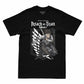 Camiseta Preta Attack on Titan Final Season Levi Ackerman Divisão de Reconhecimento
