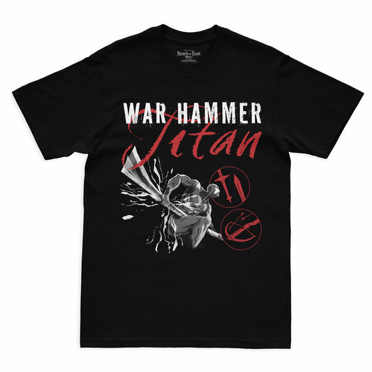 Camiseta Preta Attack on Titan Final Season Titã Martelo de Guerra