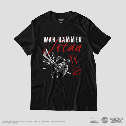 Camiseta Preta Attack on Titan Final Season Titã Martelo de Guerra