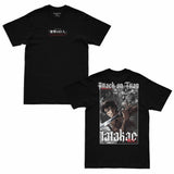 Camiseta Preta Attack on Titan Eren Tatakae