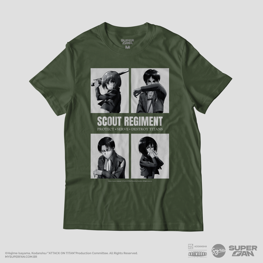 Camiseta Preta Attack on Titan Divisão de Reconhecimento