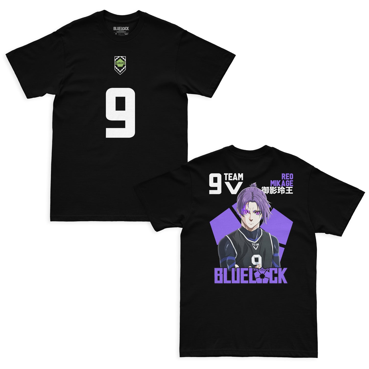 Camiseta Preta BLUE LOCK Reo "Time V"