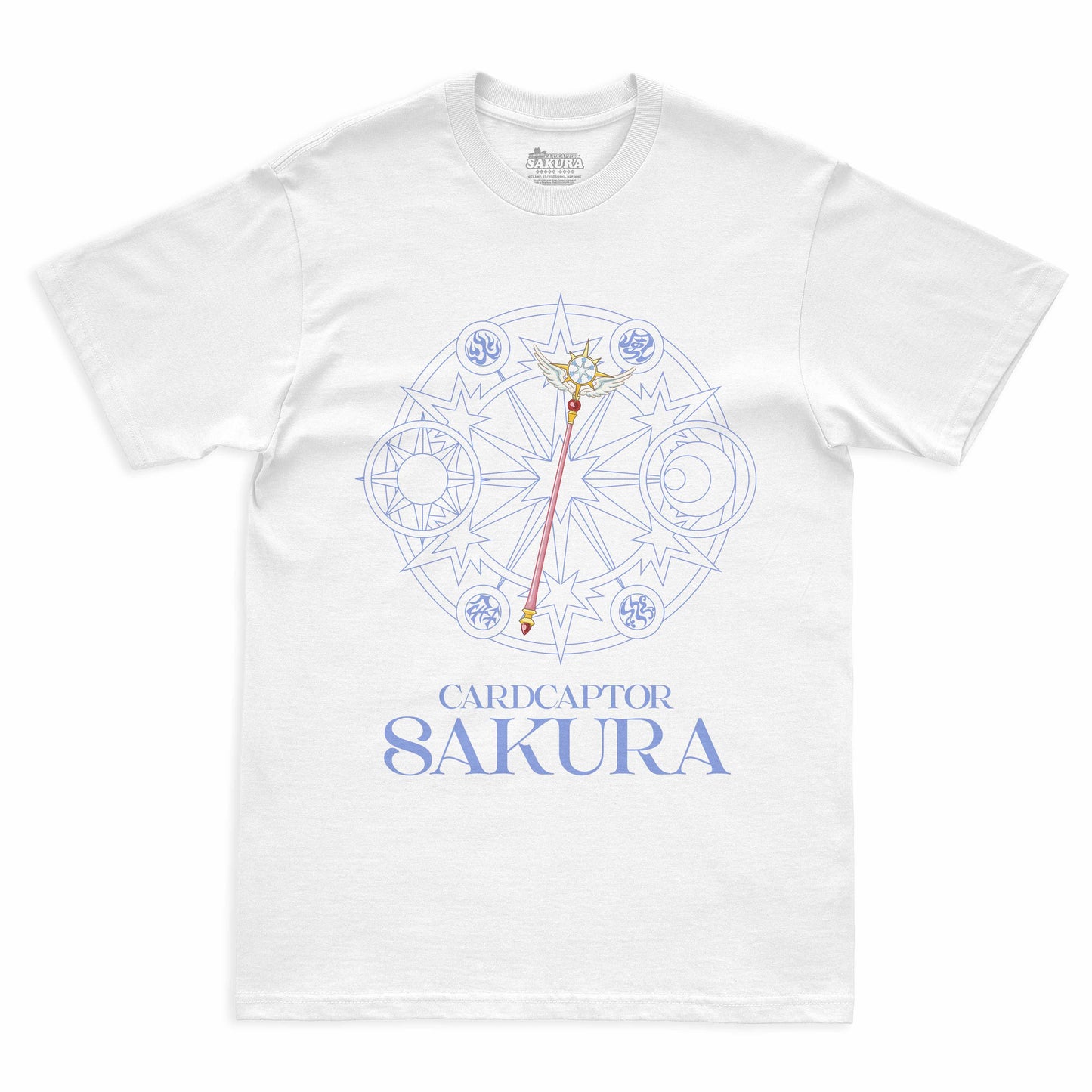 Camiseta Branca Cardcaptor Sakura Báculo & Círculo Transparente
