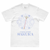 Camiseta Branca Cardcaptor Sakura Báculo & Círculo Transparente