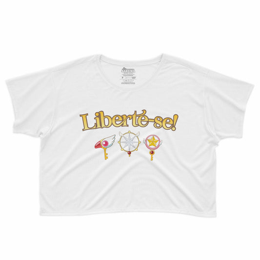 Cropped Branco Cardcaptor Sakura Chaves Clow, Sakura e Transparente