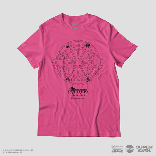 Camiseta Rosa Cardcaptor Sakura Círculo Mágico Transparente