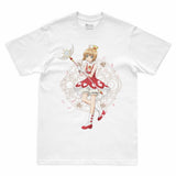 Camiseta Branca Cardcaptor Sakura Traje de Batalha Sakura "Rosas"