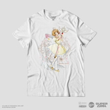 Camiseta Branca Cardcaptor Sakura Traje de Batalha Sakura "Alada"
