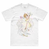 Camiseta Branca Cardcaptor Sakura Traje de Batalha Sakura "Alada"