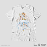 Camiseta Branca Cardcaptor Sakura Traje de Batalha Sakura "Vestido"