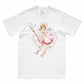 Camiseta Branca Cardcaptor Sakura Traje de Batalha Sakura "Flores"