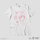 Camiseta Branca Cardcaptor Sakura Carta Transparente Sakura