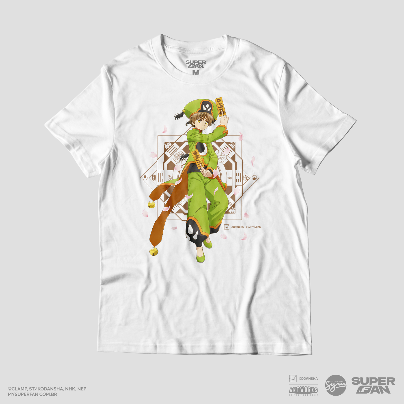 Camiseta Branca Cardcaptor Sakura Traje de Batalha Shoran "Clássico"