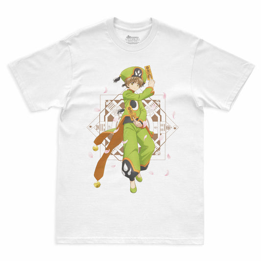 Camiseta Branca Cardcaptor Sakura Traje de Batalha Shoran "Clássico"