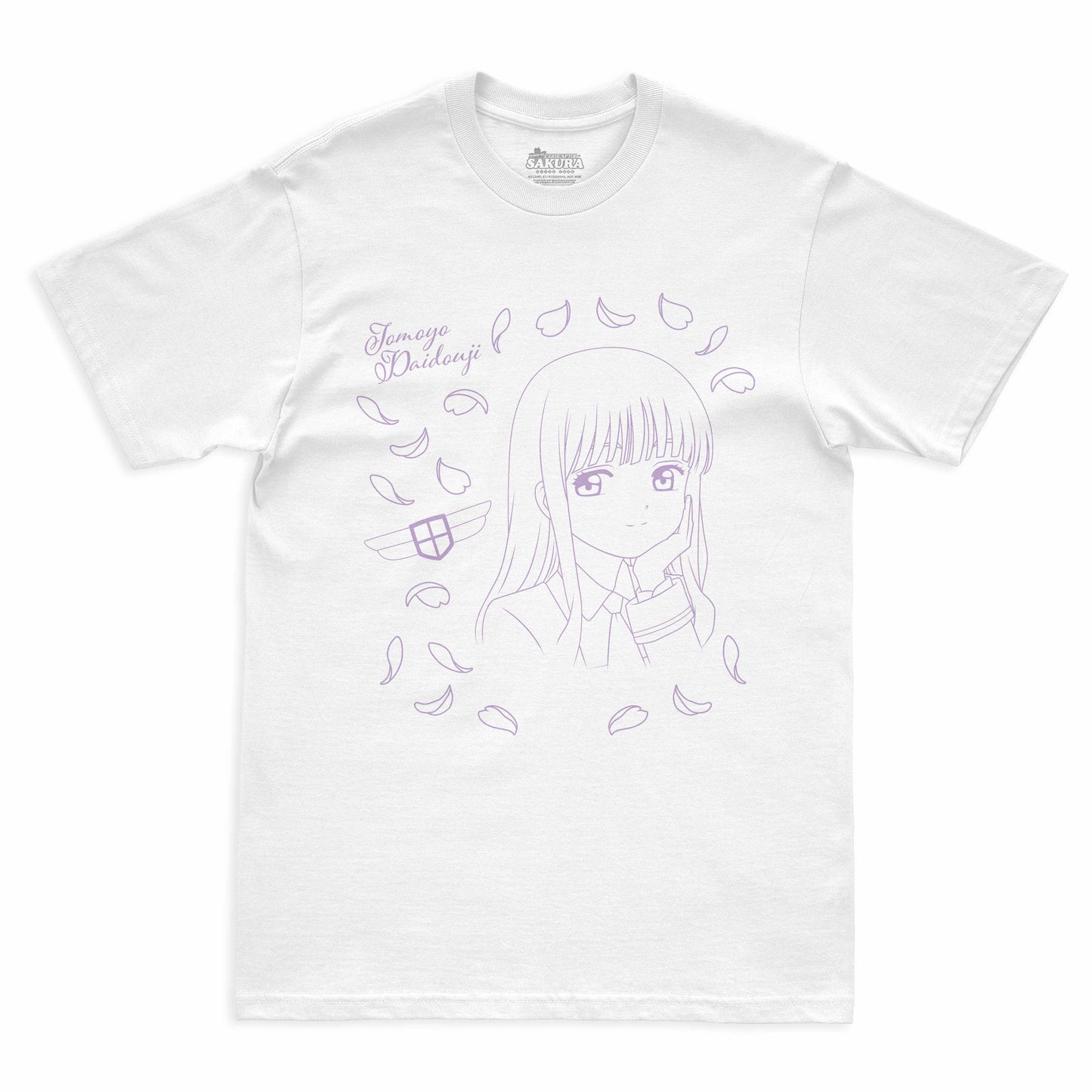 Camiseta Branca Cardcaptor Sakura Escola Tomoeda Tomoyo