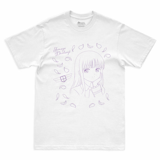 Camiseta Branca Cardcaptor Sakura Escola Tomoeda Tomoyo