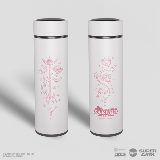 Garrafa Térmica Cardcaptor Sakura Aço Inox Digital Termômetro 400ml