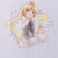 Camiseta Branca Cardcaptor Sakura Escola Tomoeda Sakura "Aquarelada"