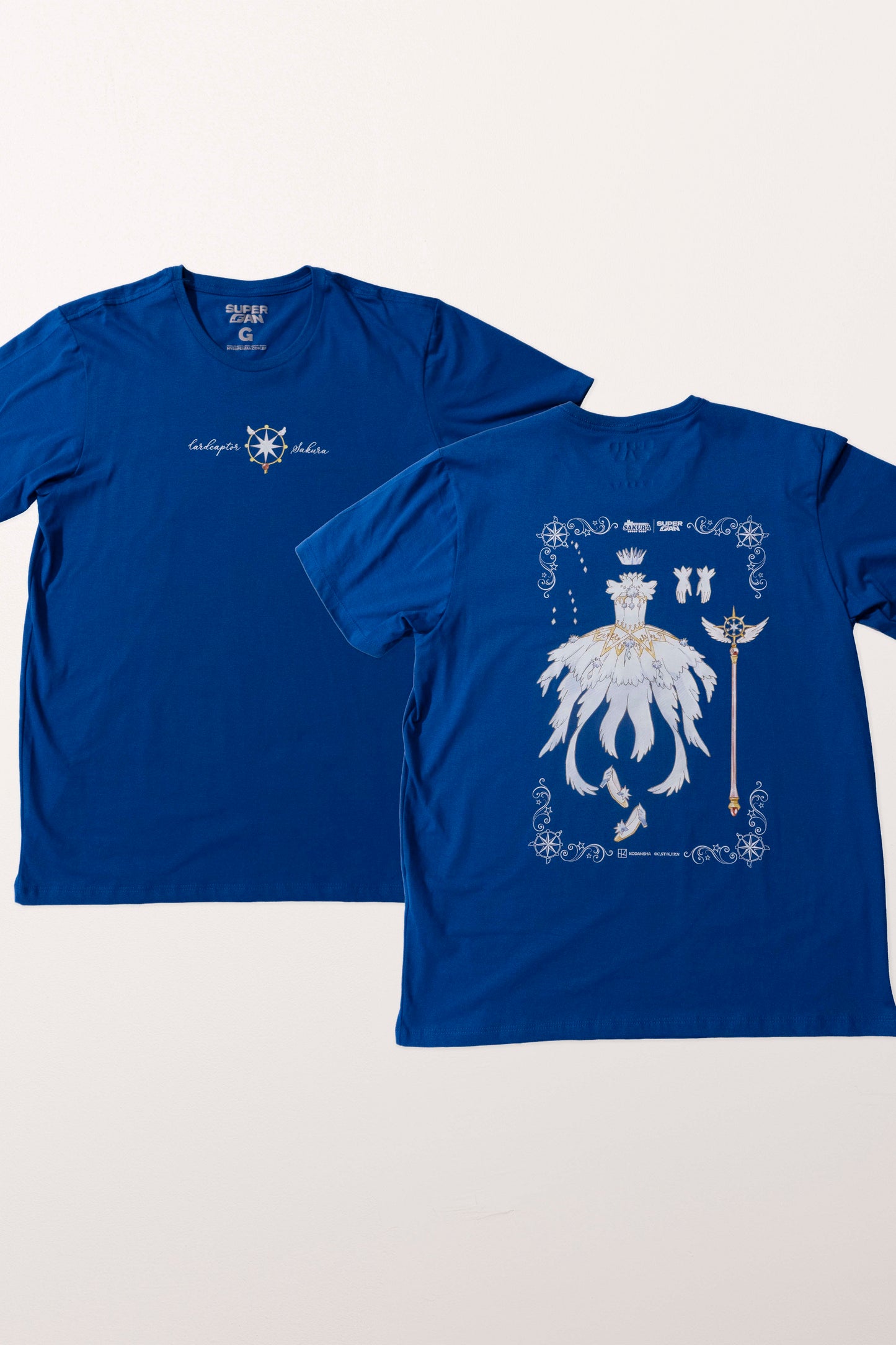 Camiseta Azul Cardcaptor Sakura Traje de Batalha Sakura "Vestido Aquarelado"