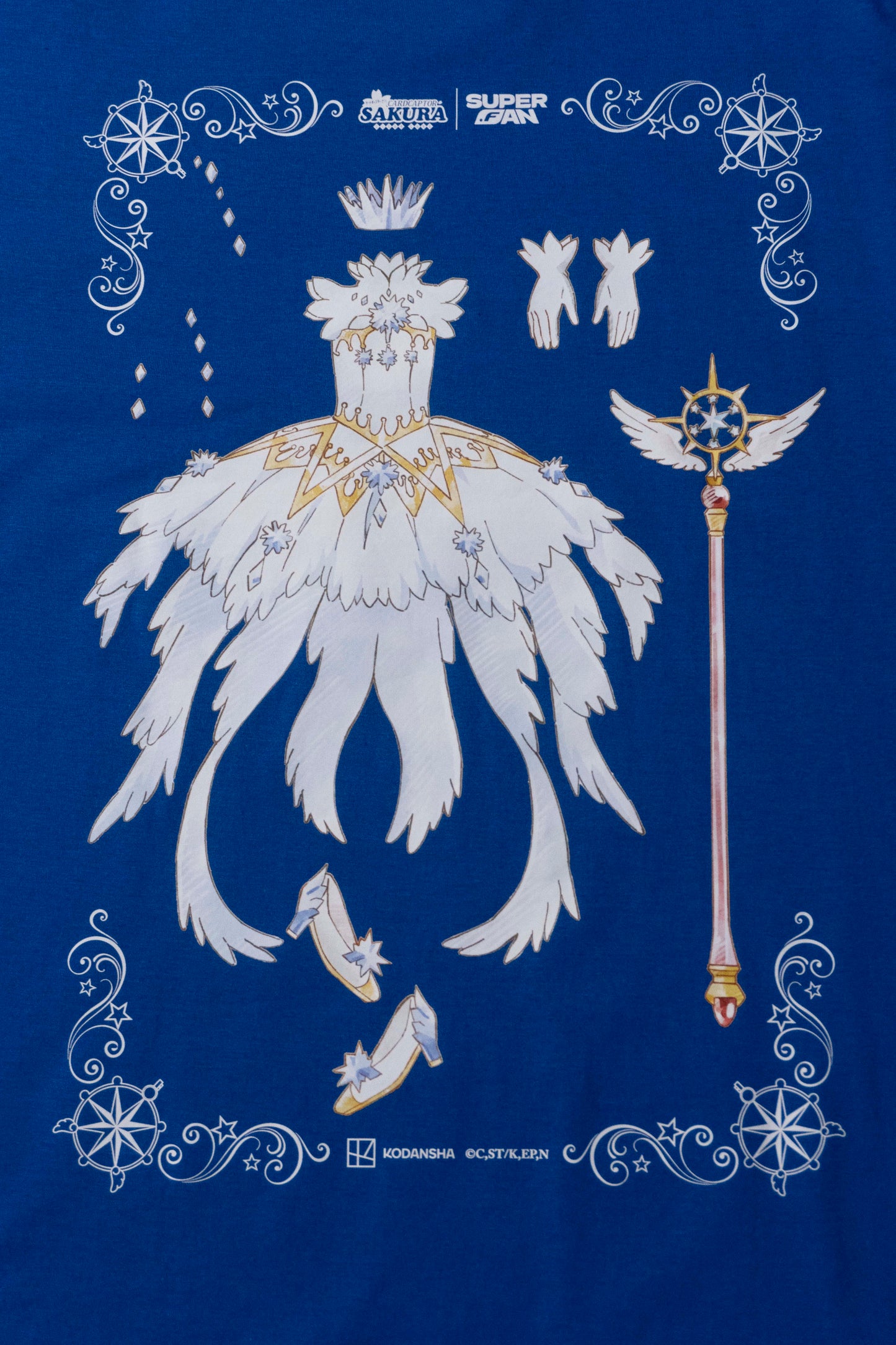 Camiseta Azul Cardcaptor Sakura Traje de Batalha Sakura "Vestido Aquarelado"